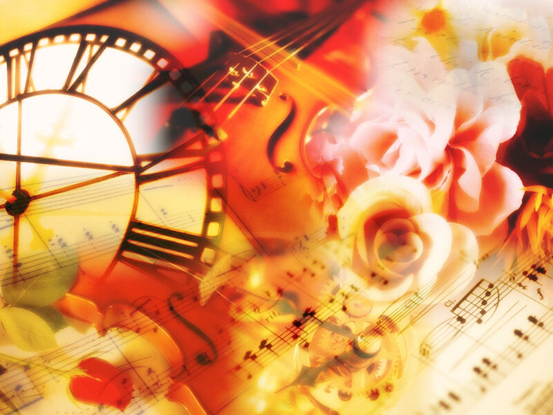 Clock and Musical Instruments