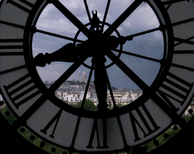 Clock Face with City View