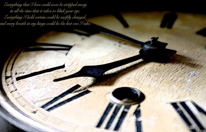 Clock face with poetic text
