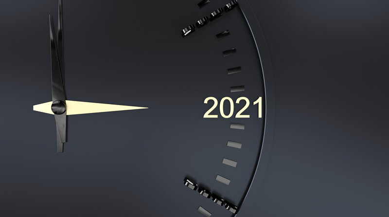 Clock Face with Year 2021