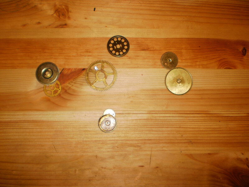 Clock Gears on Wood