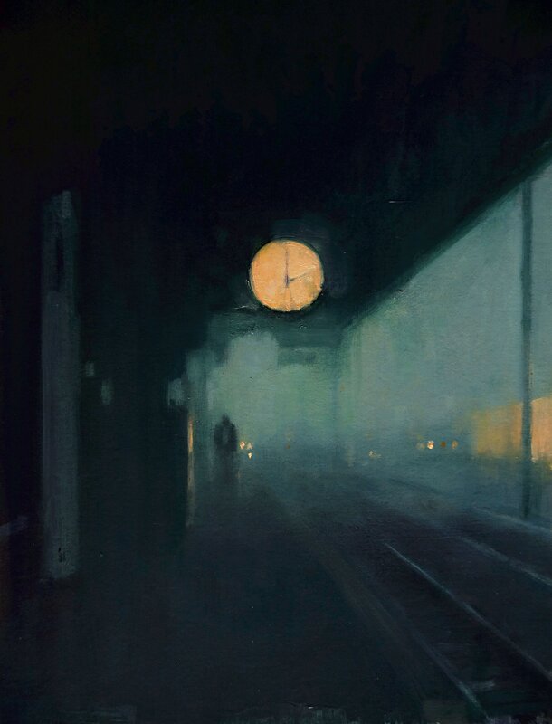 Clock in Dark Tunnel