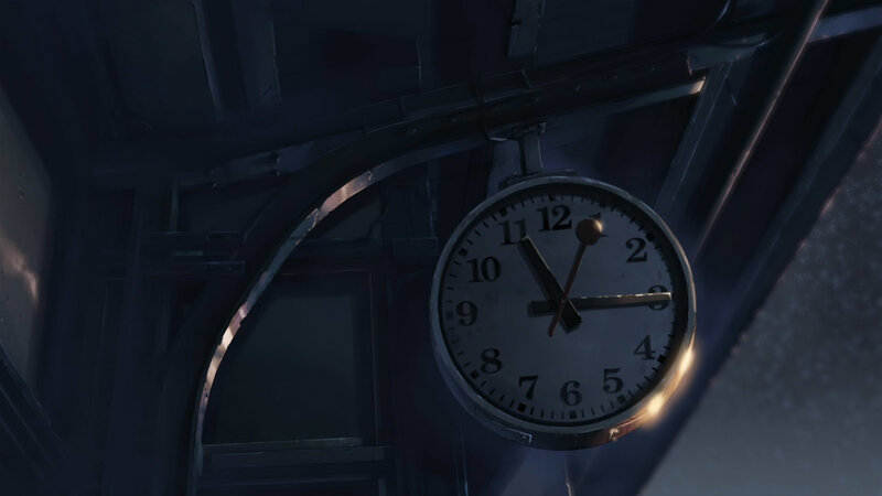 clock in dimly lit room