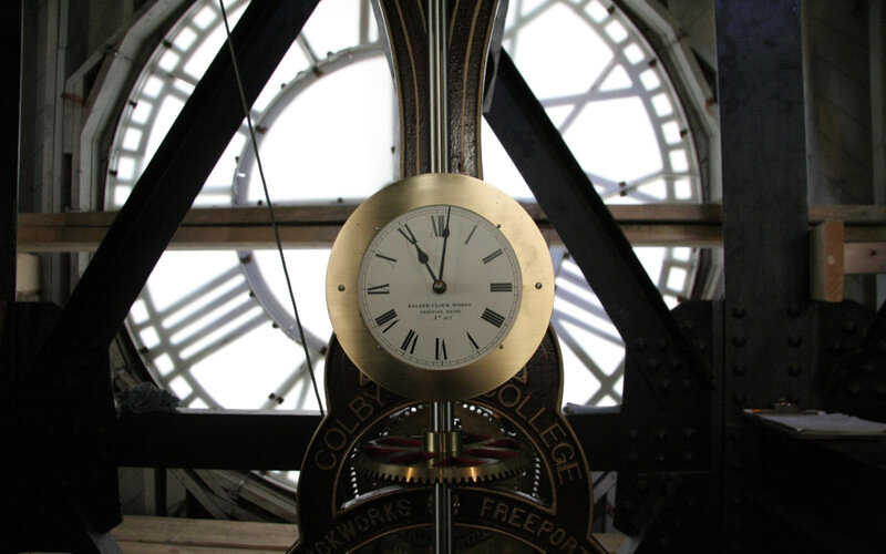 Clock mechanism at Colby College