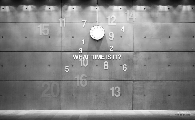 Clock on Concrete Wall
