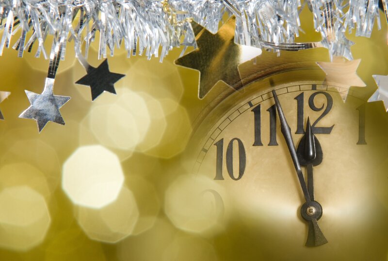 Clock Showing Midnight — Gold, Celebratory, Night