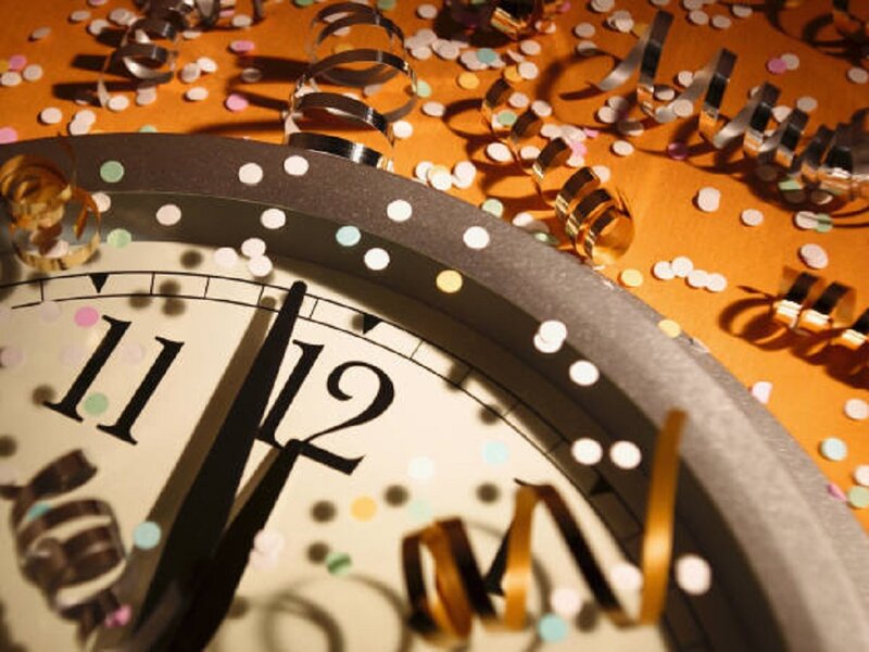 Clock Showing Midnight — Orange