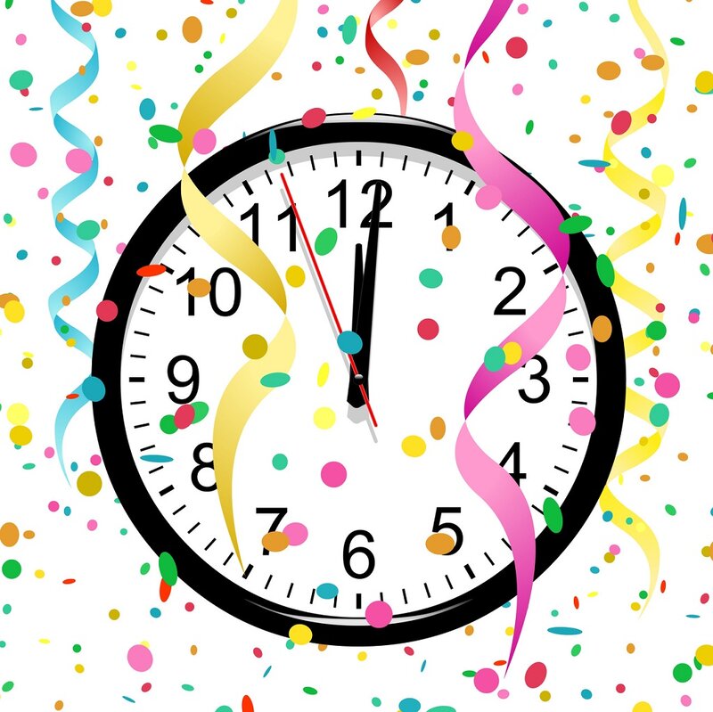 Clock Showing Midnight — White