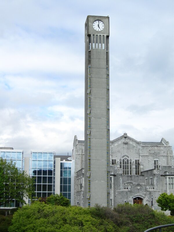 Clock tower at a university