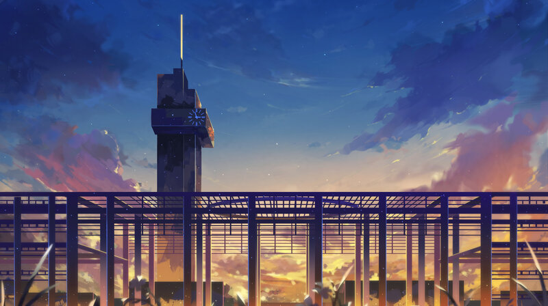 Clock Tower at Dusk — Blue