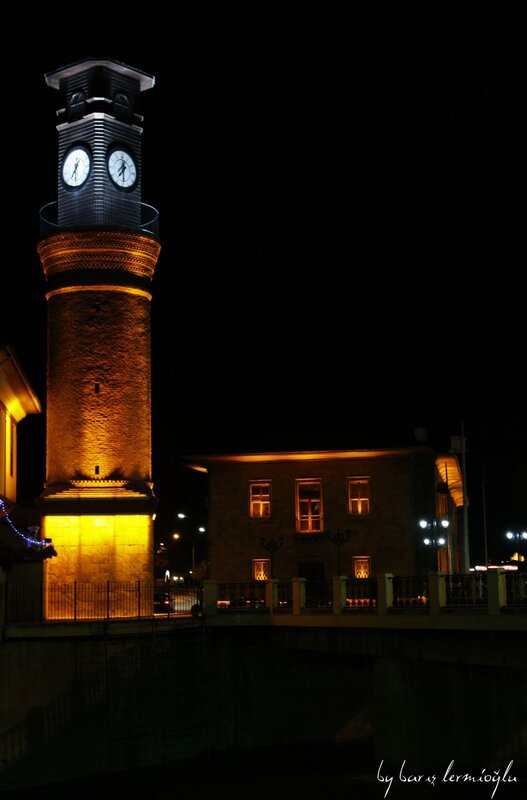 Clock tower at night