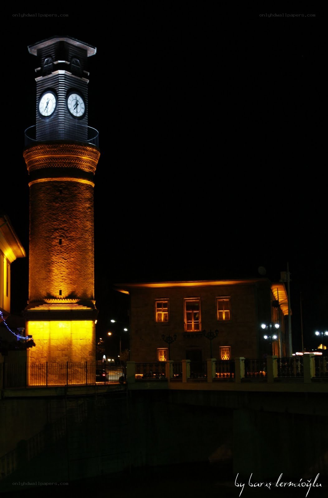 Clock tower at night