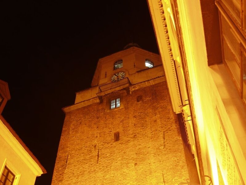 clock tower at night