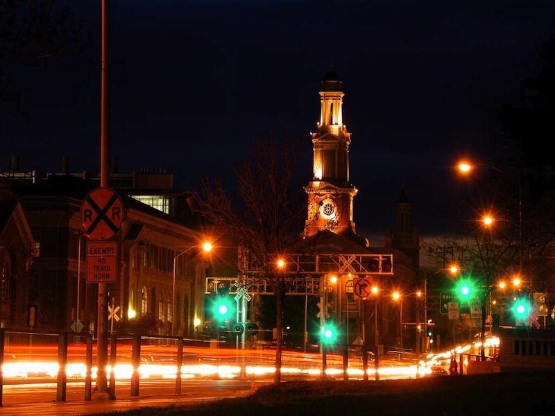 Clock Tower at Night — Black