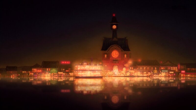 Clock Tower at Night — Orange