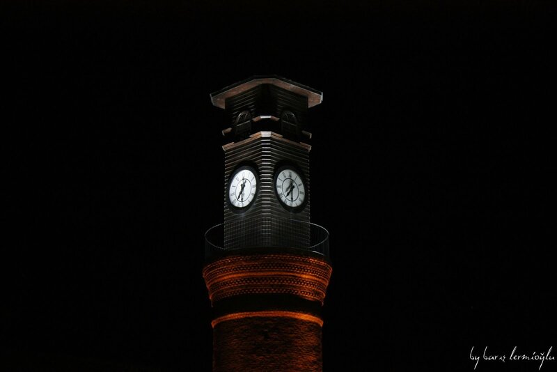 Clock tower at night