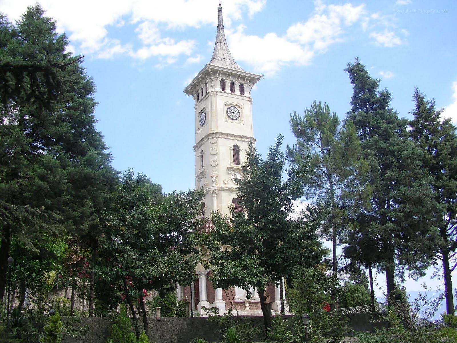 Clock tower in a park