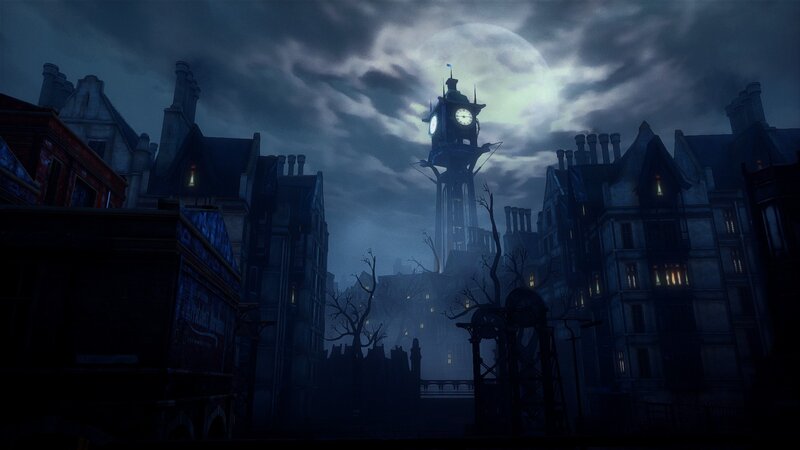 Clock Tower in City — Blue