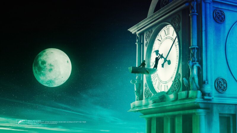 Clock Tower with Moon