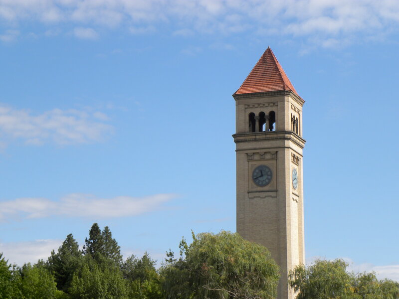 Clock Tower with Red Roof