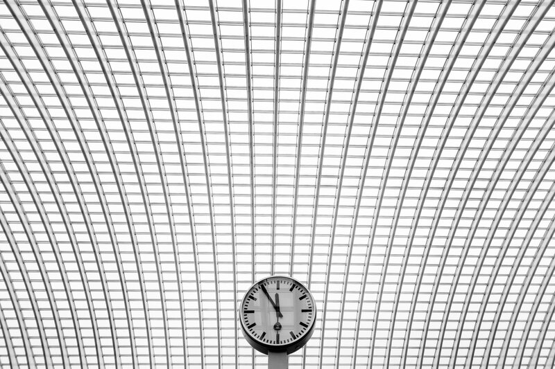 Clock under Arched Ceiling