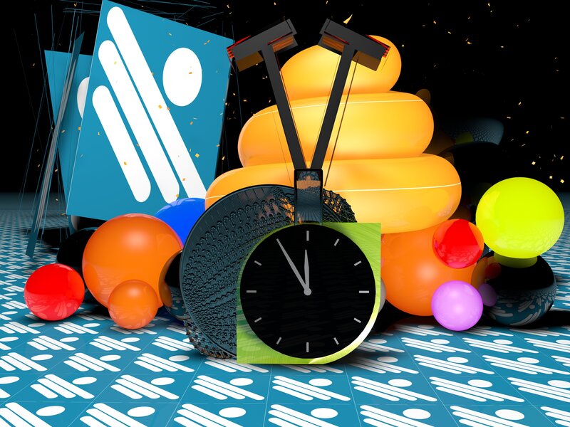 Clock with Balloons