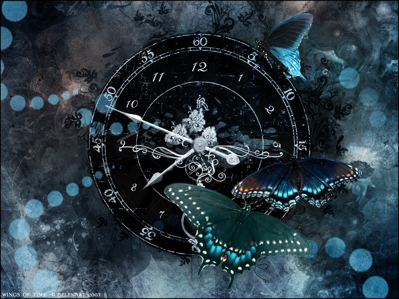 Clock with Butterflies