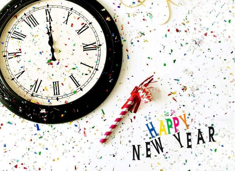 Clock with Confetti — White