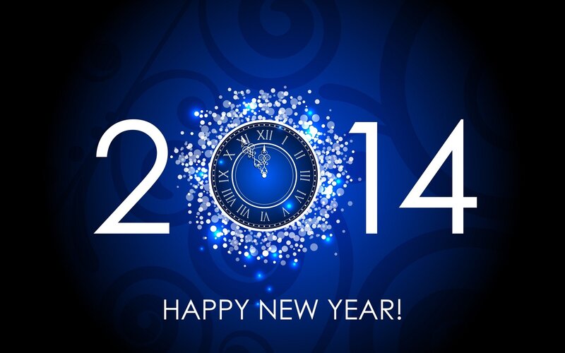 Clock with Fireworks — Blue