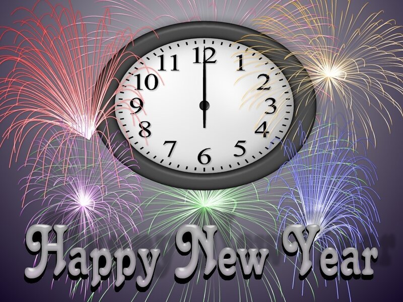 Clock with Fireworks