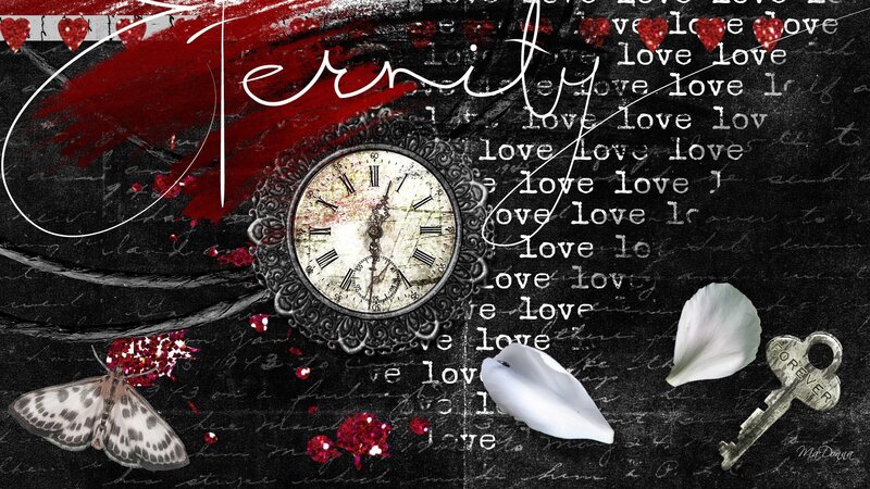 Clock with Heart and Key