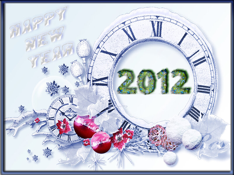 Clock with Holiday Decorations