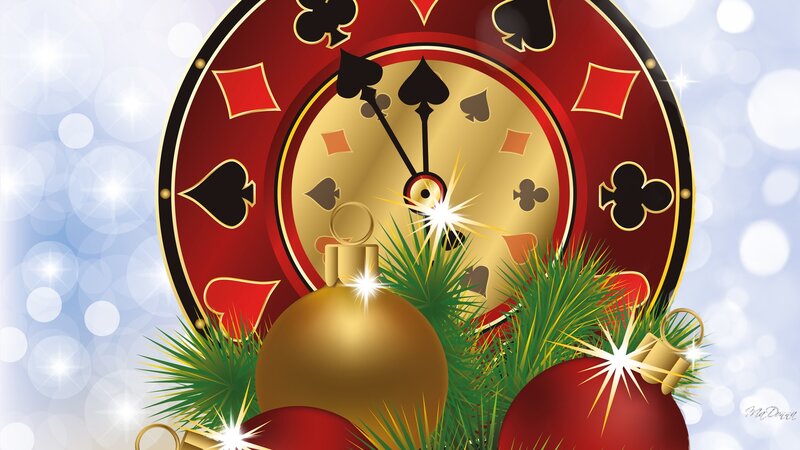 Clock with Holiday Ornaments