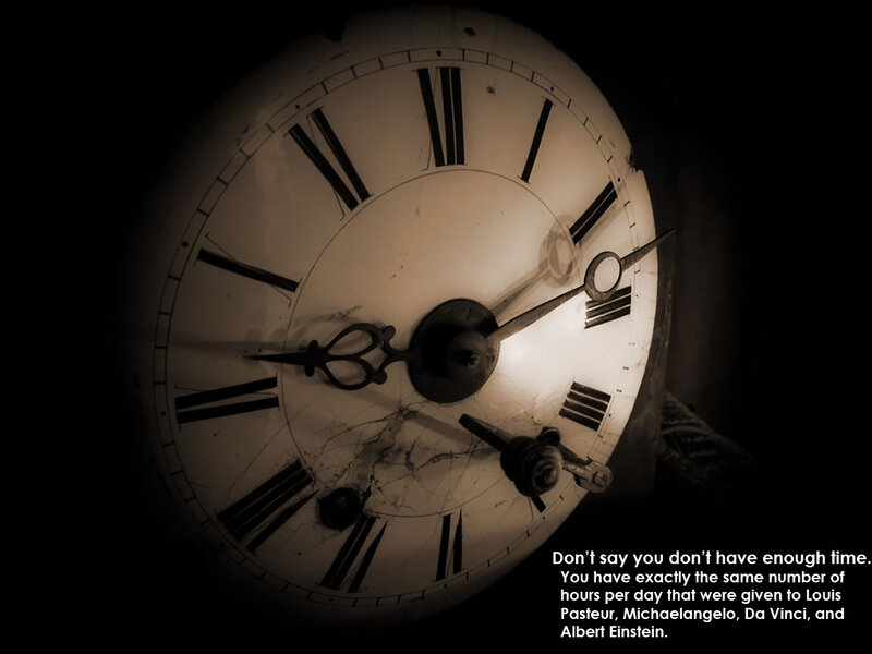 Clock with inspirational quote