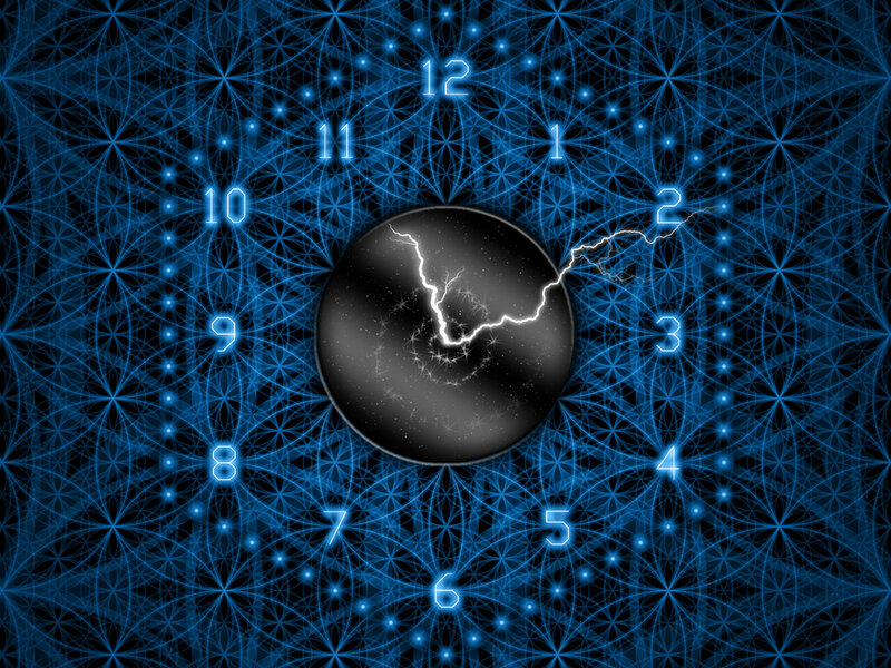 Clock with Lightning Bolt