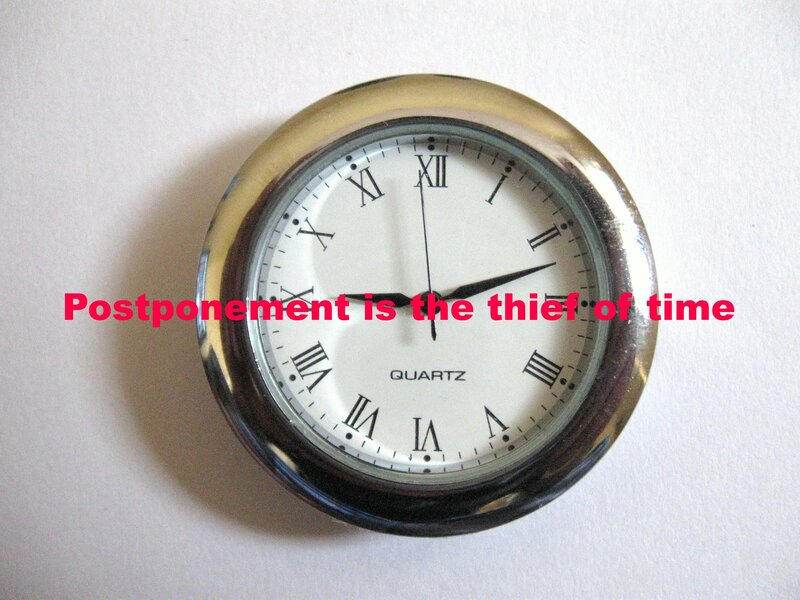 clock with motivational quote