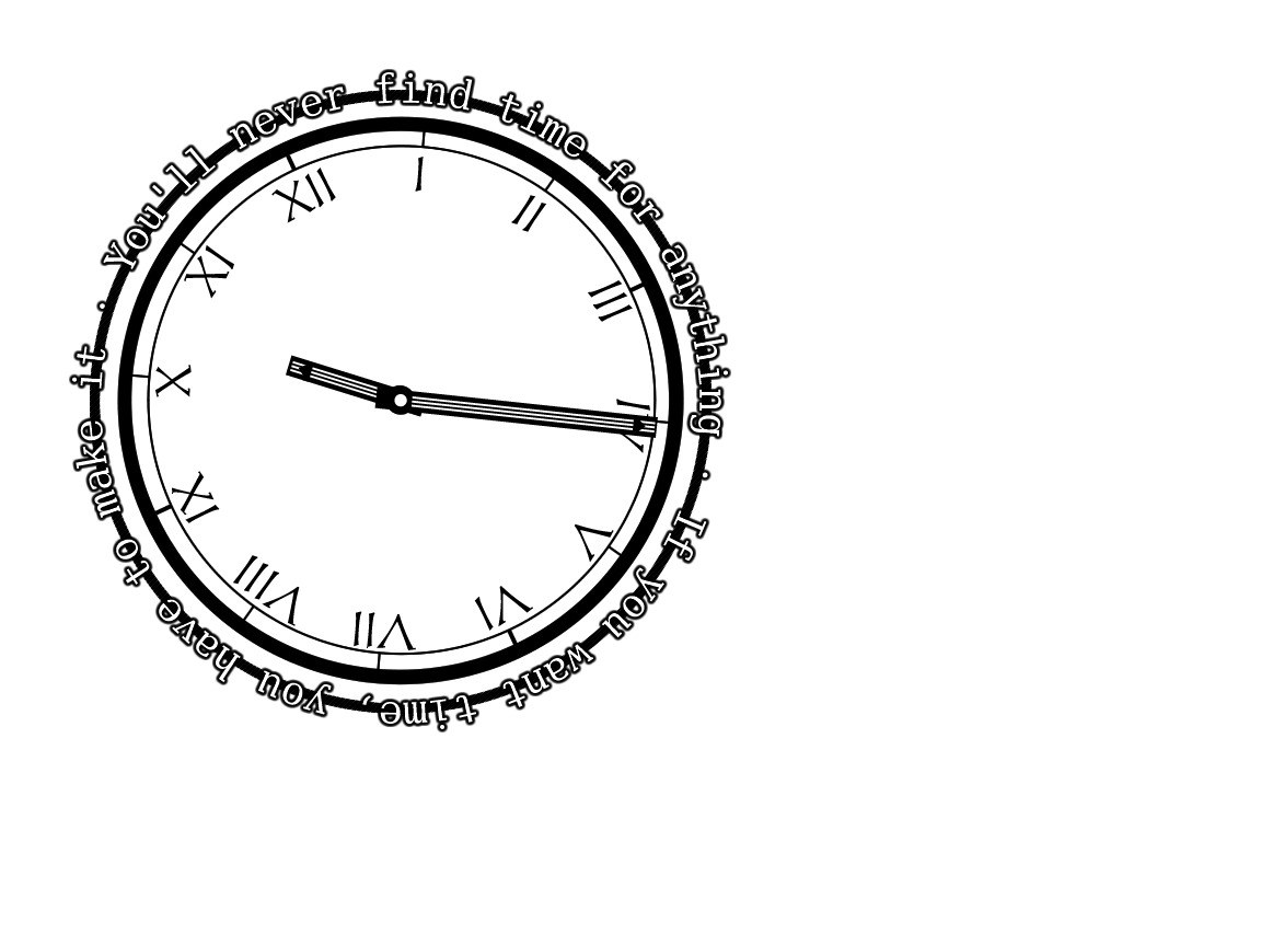 clock with motivational quote