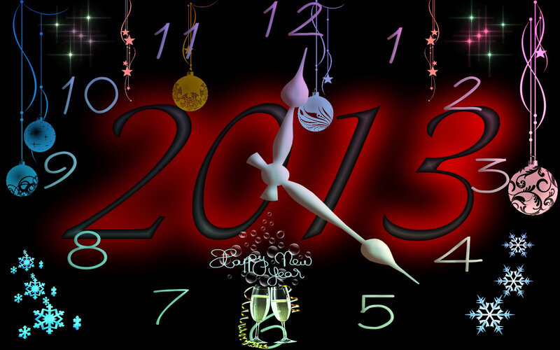 Clock with New Year Theme