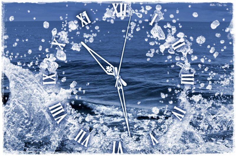 Clock with Ocean Waves