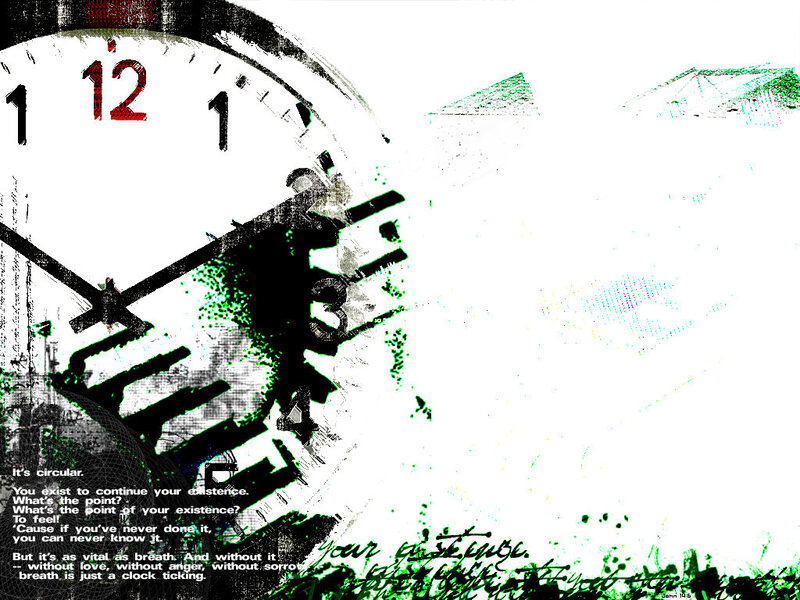 Clock with philosophical text