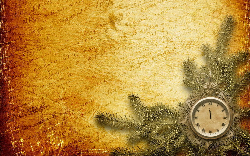Clock with Pine Branches