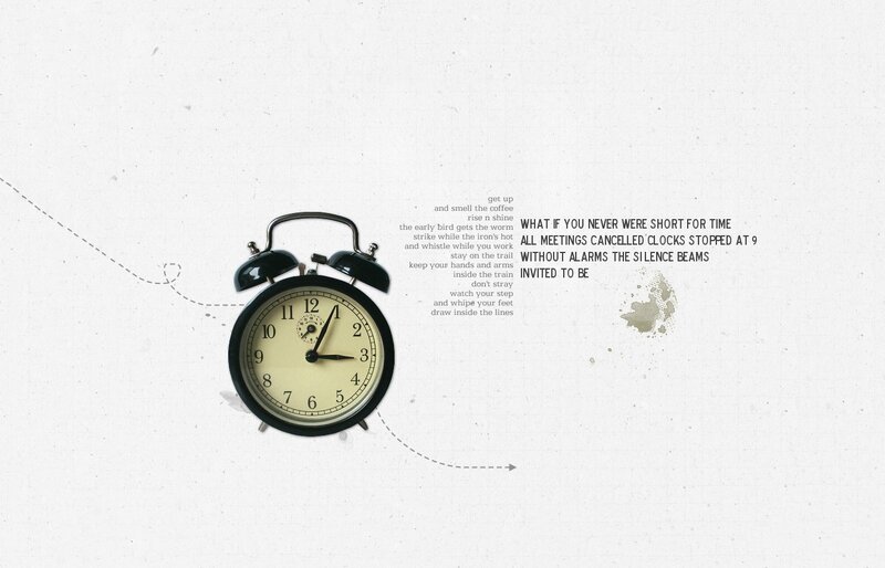 Clock with poetic text