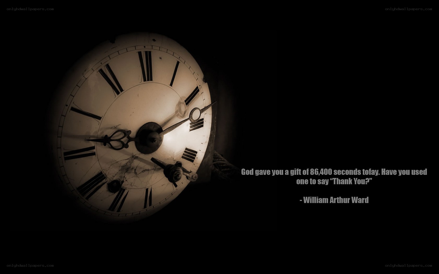 clock with quote about time