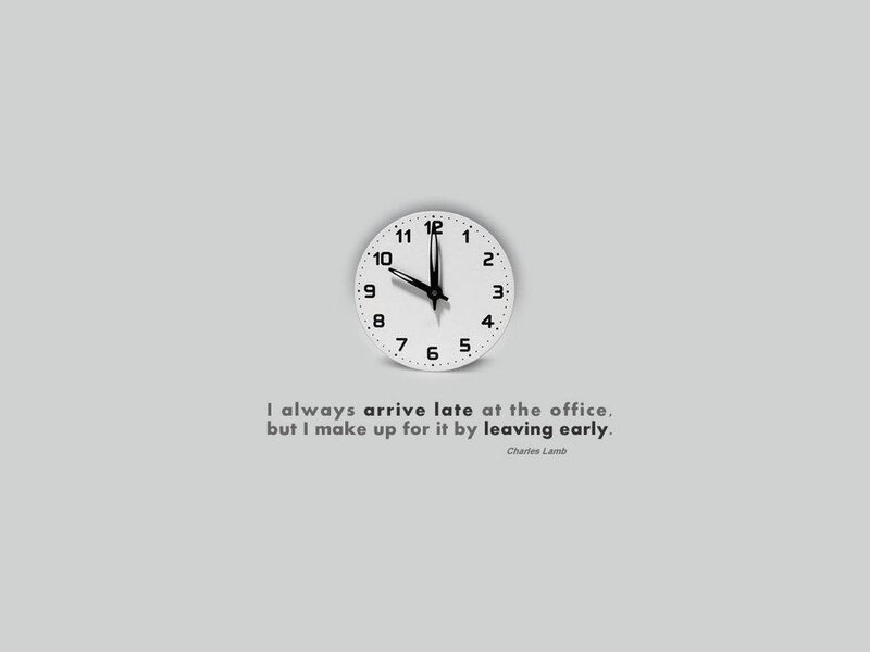 clock with quote about work