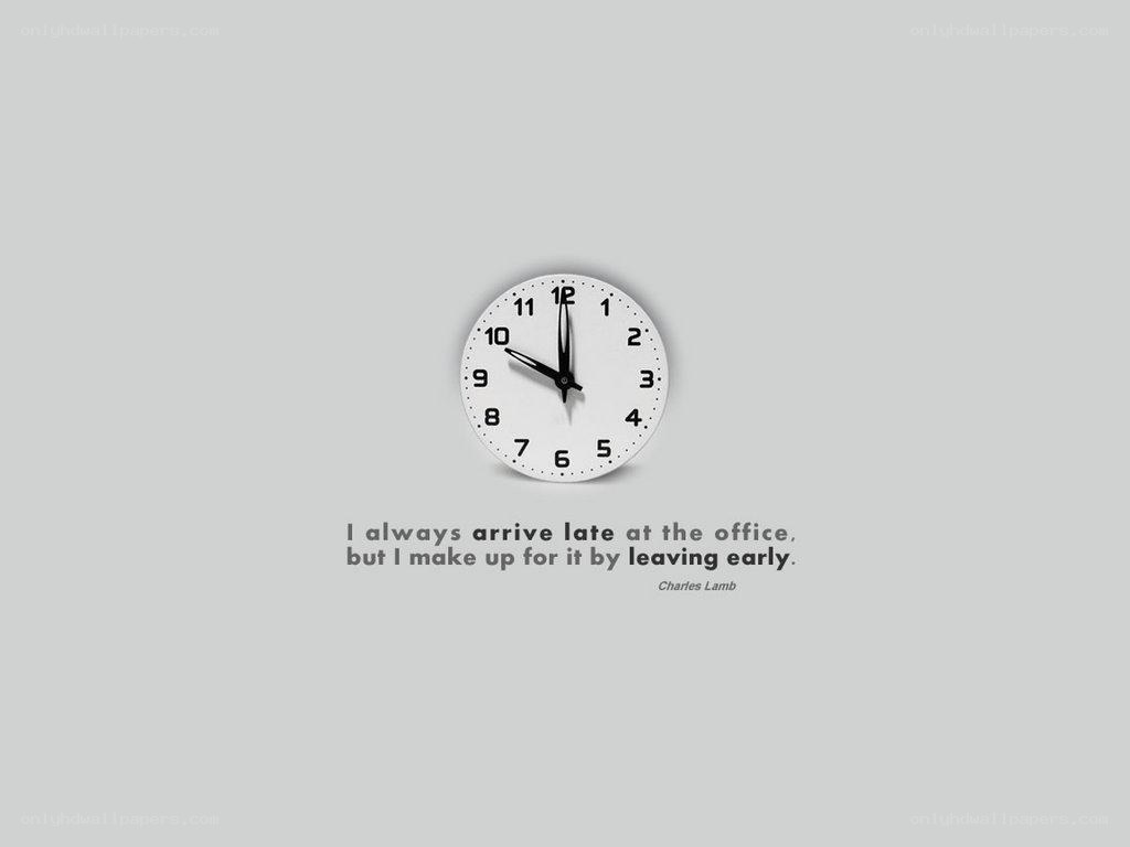 clock with quote about work