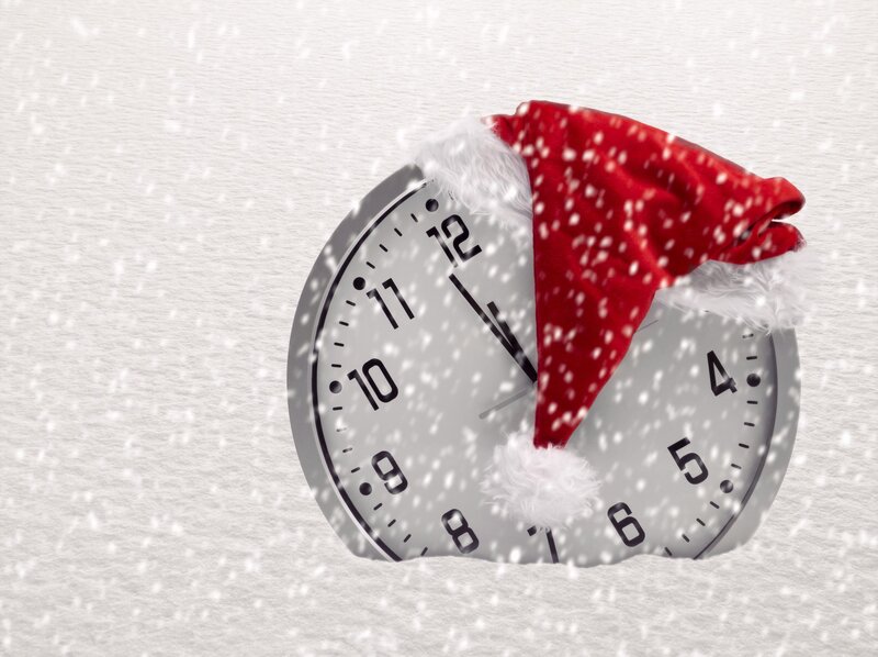 Clock with Santa Hat