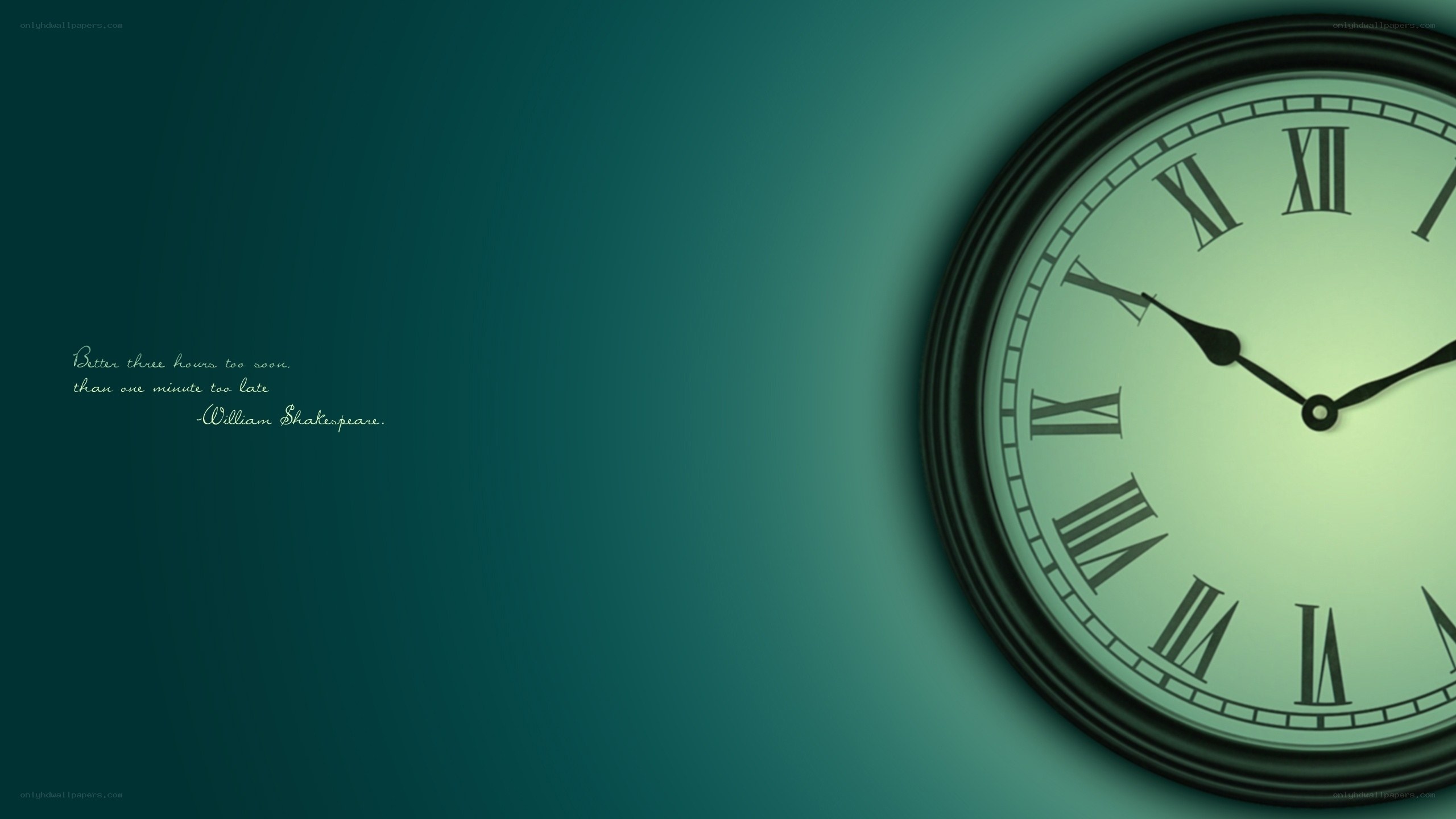 Clock with Shakespeare quote