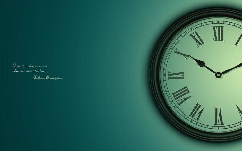 Clock with Shakespeare quote