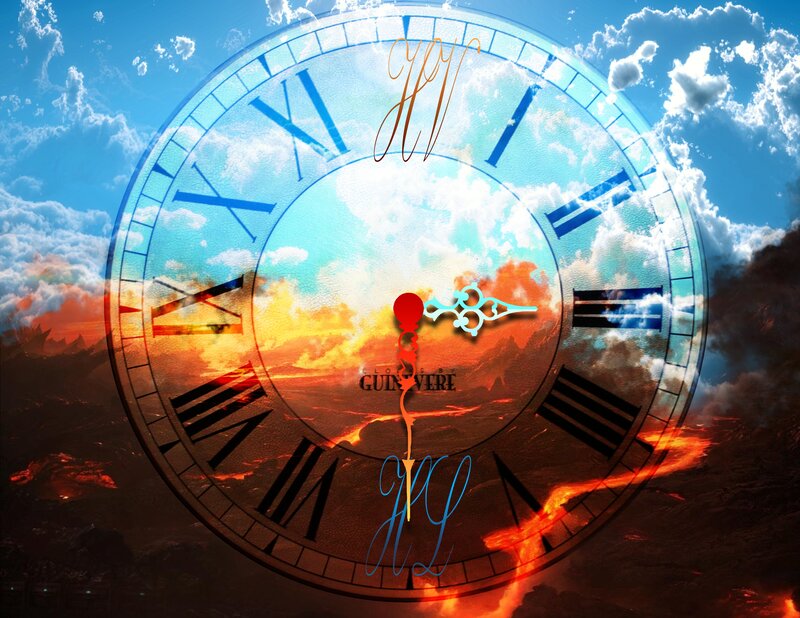Clock with Sky Background