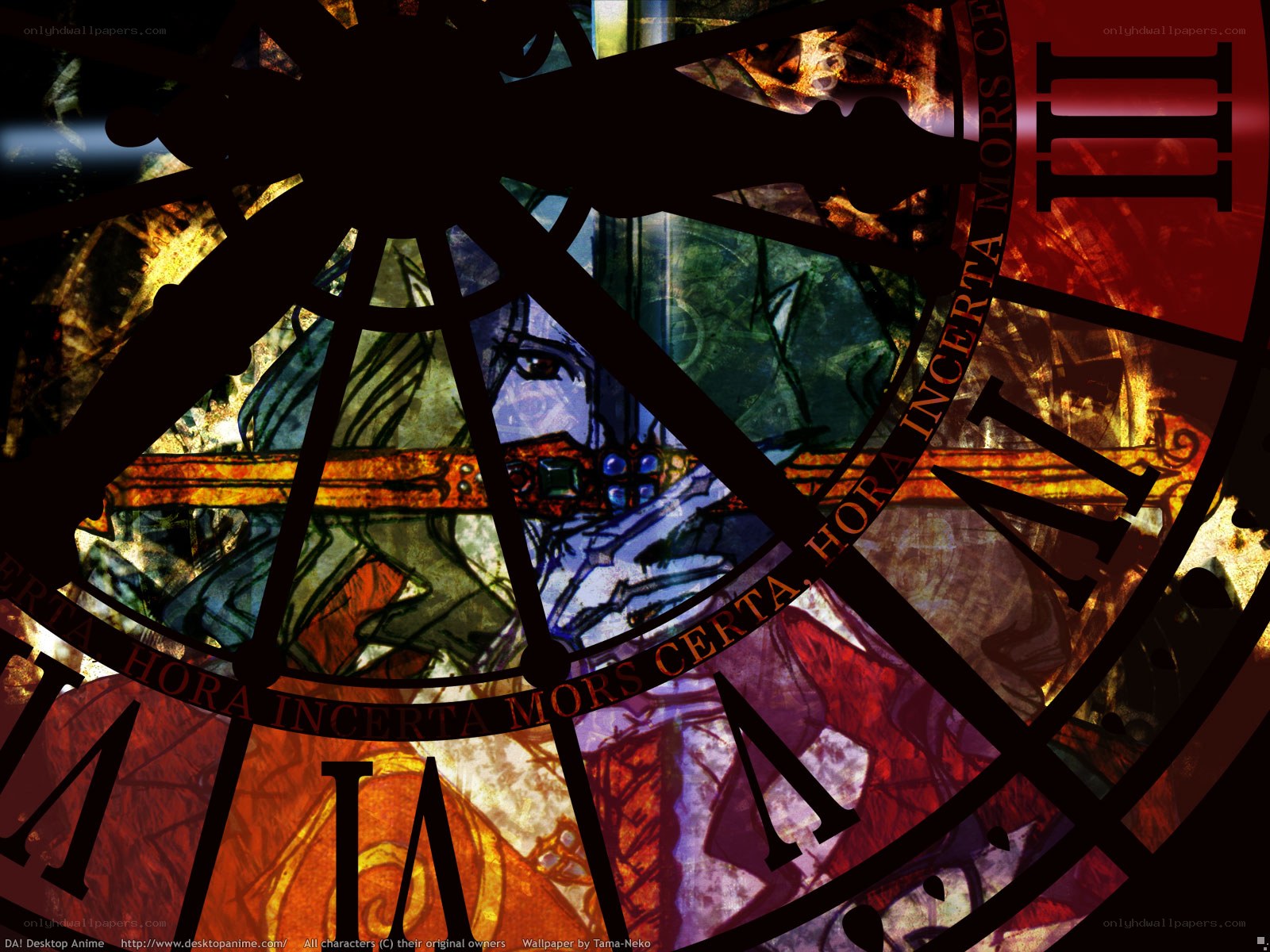 clock with stained glass art
